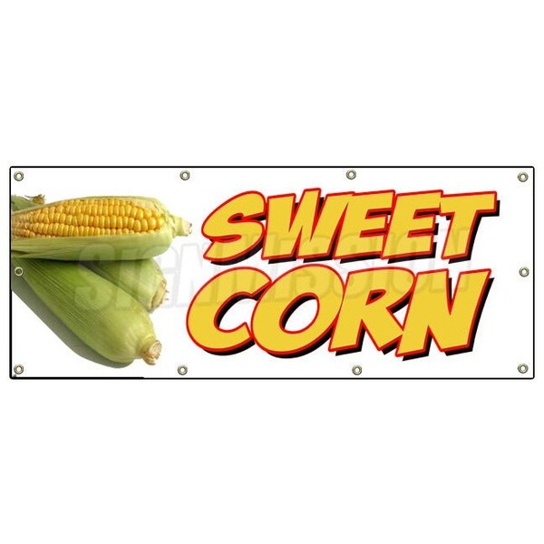 SWEET CORN BANNER SIGN farmers market stand signs cob produce